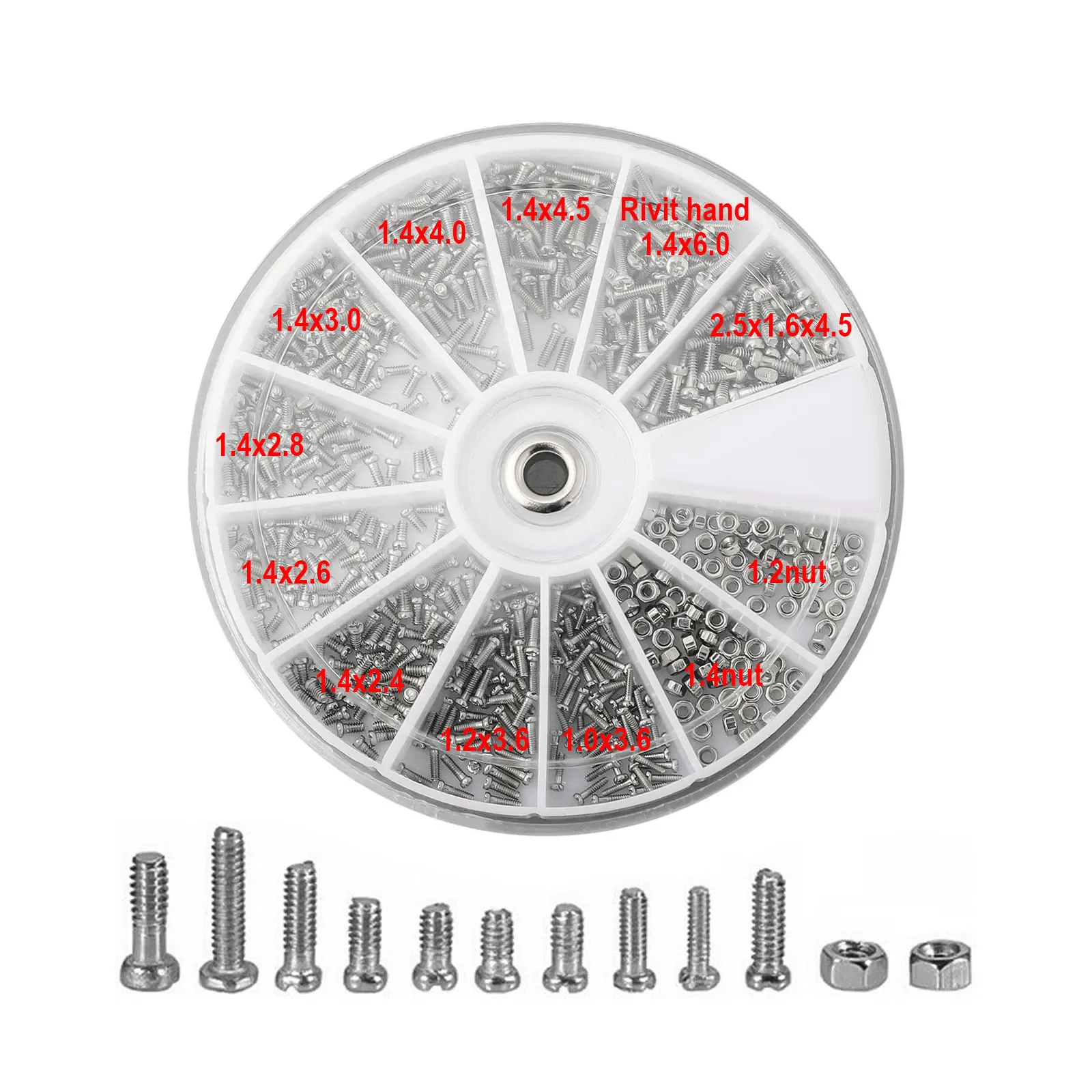 Nuts Kits Screws 64 Grams Kits M1/M1.2/M1.4 Stainless Steel 8 X 25px / 3.15 X 0.39\