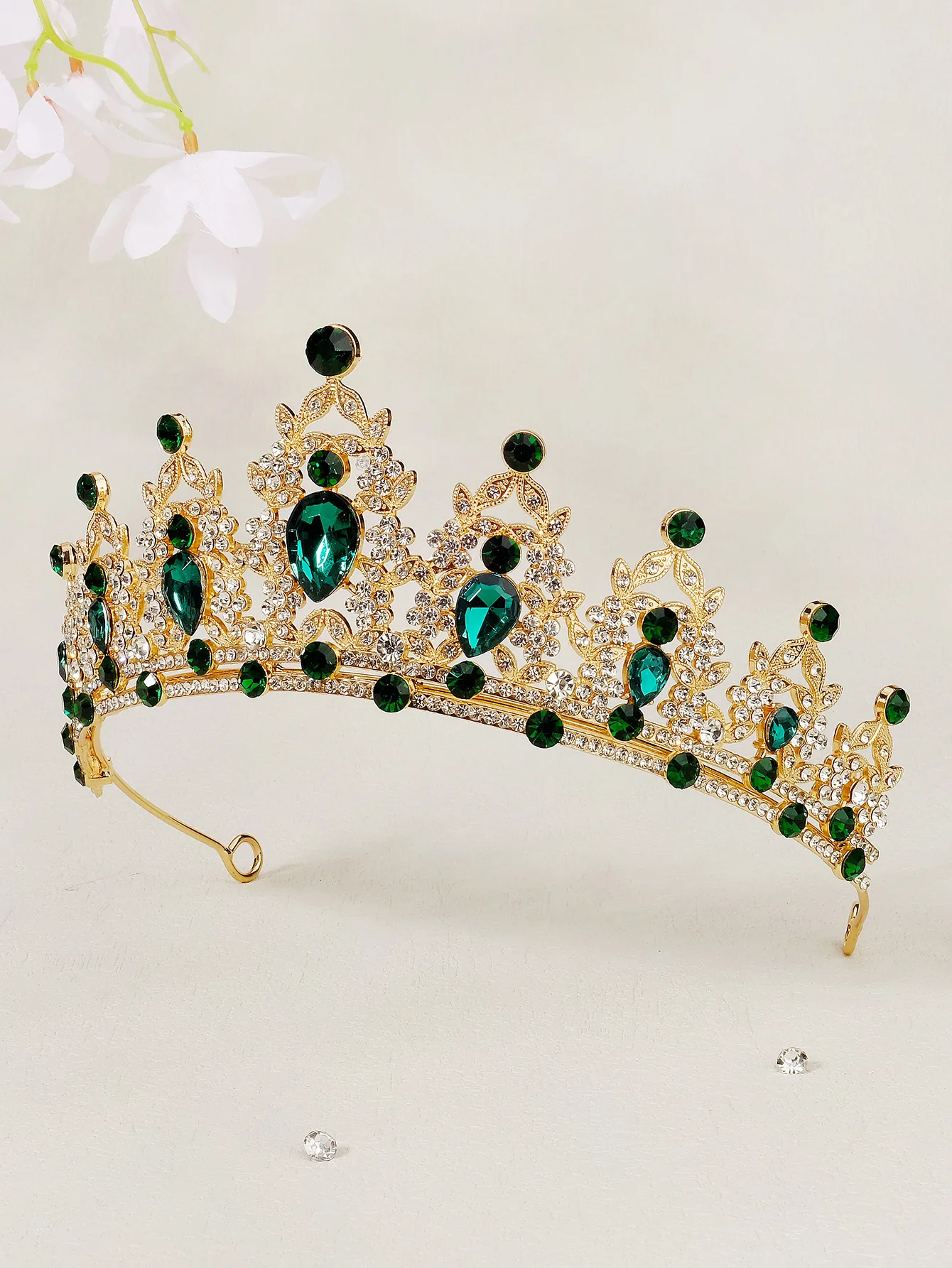 Mode Schwarz Kristall Haar Krone für Frauen Haar Zubehör Prom Gold Farbe Tiaras und Kronen Braut Haar Schmuck Geschenke – Detail 31