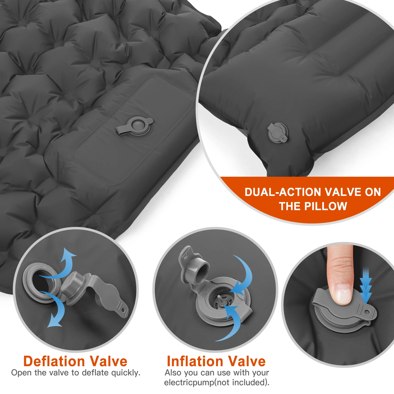 Inflatable Camping Sleeping Pad Pillow - Outdoor Camping Sleeping Pad Folding Sleep