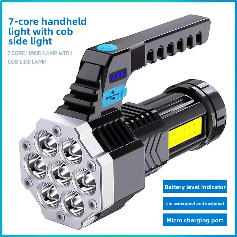 USB Rechargeable LED Searchlight High Power Ultra Bright Outdoor Handheld Emergency Lamp
