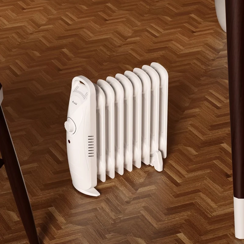 سخان مشعاع صغير مملوء بالزيت للمنزل، سخان مساحة كهربائي مع منظم حرارة ذكي، تسخين صامت وحماية من الأطراف