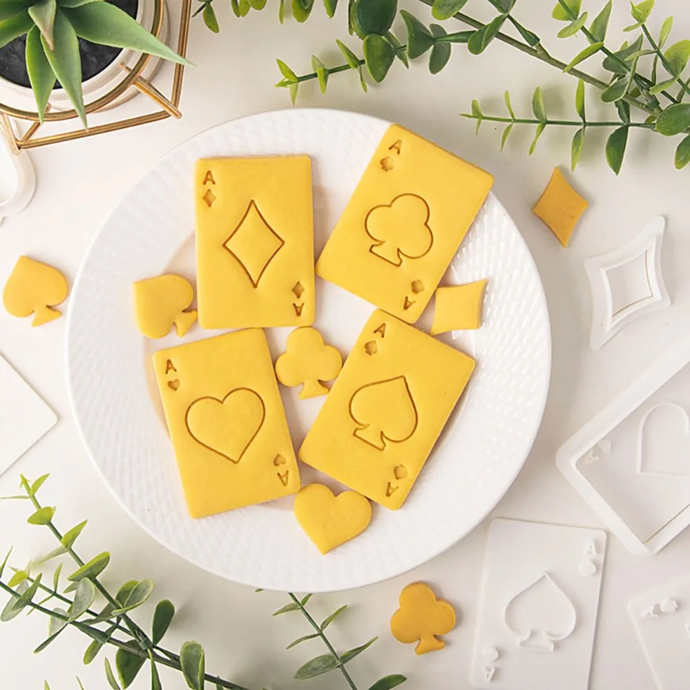 Cookie Mold Stamp Playing Cards Cookie Cutters Biscuit Mold Kitchen Baking Pastry Bakeware DIY Tools