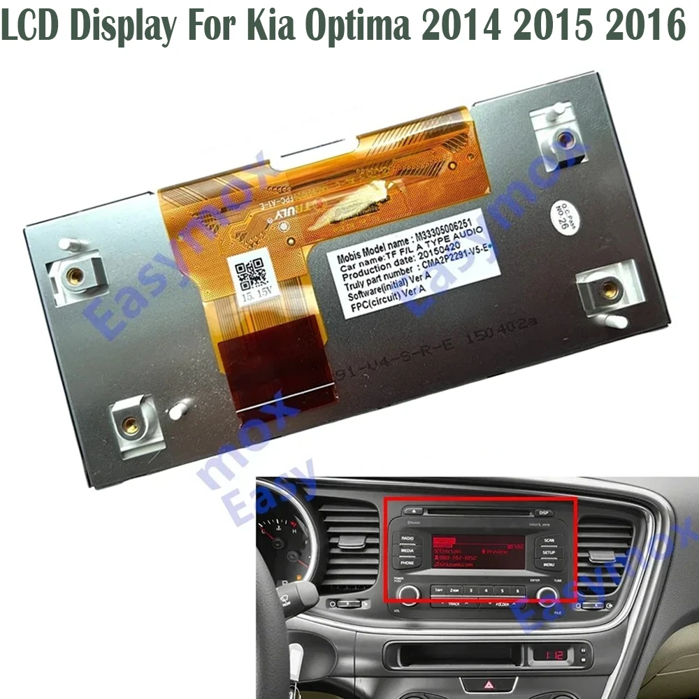 

CMA2P2291-V4 LCD Display For Kia Optima 2014 2015 2016 Car Radio Stereo AM Screen Replacement