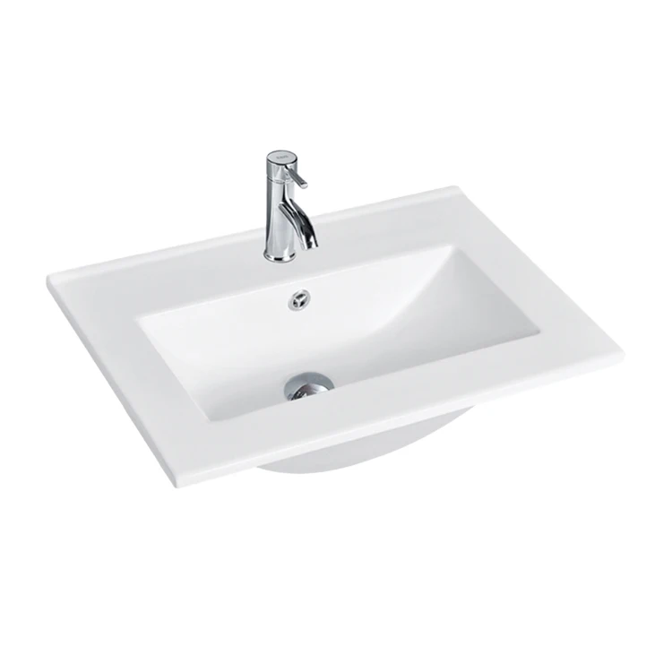 Rectangle shape high quality white under counter ceramic bathroom sinks art wash basin