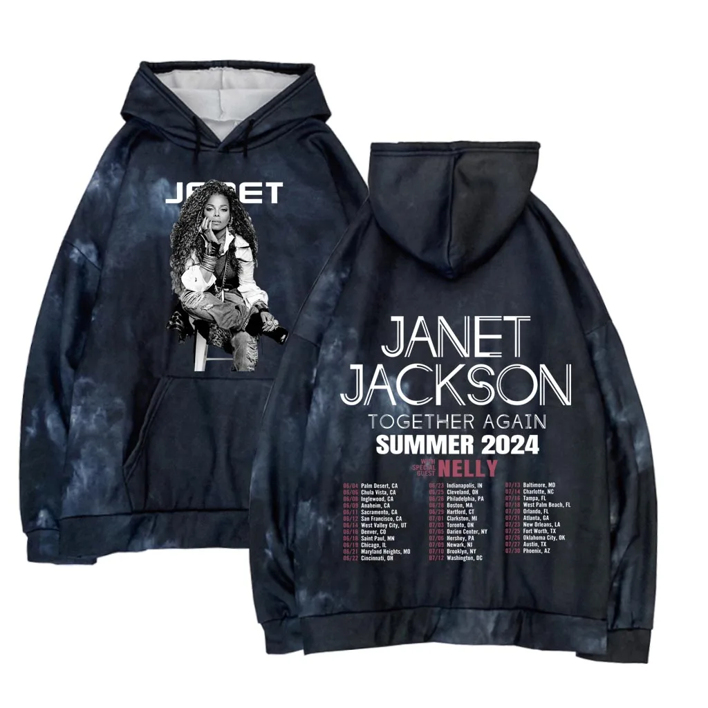 Janet Jackson Vintage Together Again Summer 2024 Tie Dye Hoodies Hoodie DropShipping