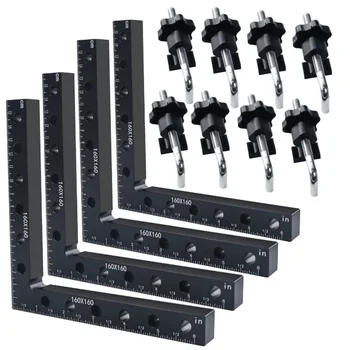 90 Derece Konumlandırma Kareleri Dik Açılı Kelepçeler - Alüminyum Alaşımlı Sabitleme Klipsi - Ağaç İşleme Marangoz Köşe Sıkma Kare Aracı