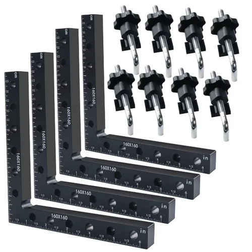 Abrazaderas de ángulo recto de cuadrados de posicionamiento de 90 grados, Clip de fijación de aleación de aluminio, herramienta cuadrada de sujeción de esquina de carpintero para carpintería