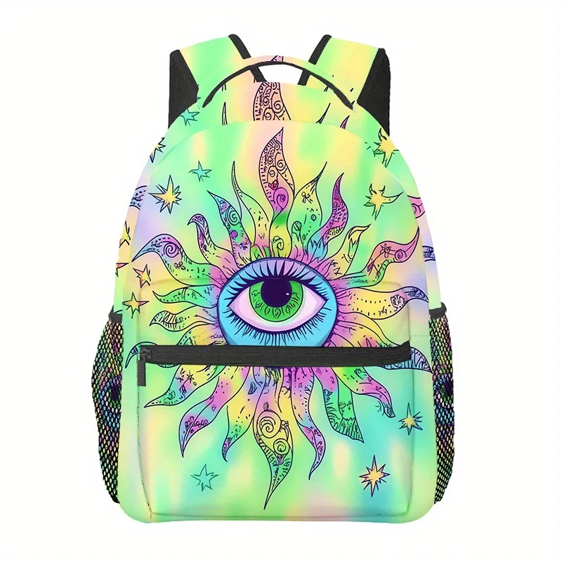 

Evil Eye Tie-Dye Outdoor Sports Backpack, Travel Backpack, Adjustable Comfortable Shoulder Strap Sports Backpack Back To Shcool