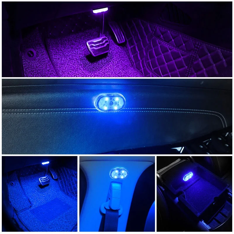 Car Interior Mini Touch Ambient Light, Ceiling LED Reading Night Light USB Charging Light