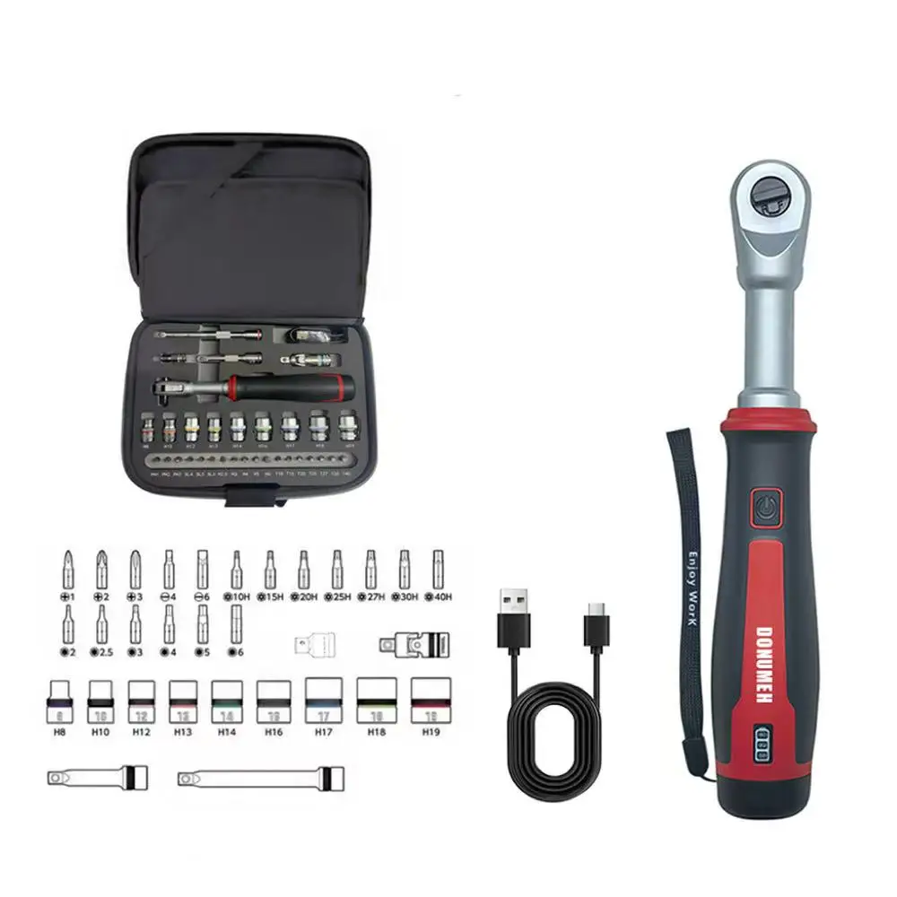 3.6V Ratchet Electric Wrench, 320 rpm, 1/4“ and 3/8” Auto/Manual Rechargeable Wrench, Automotive Repair Tool, Type-C Port