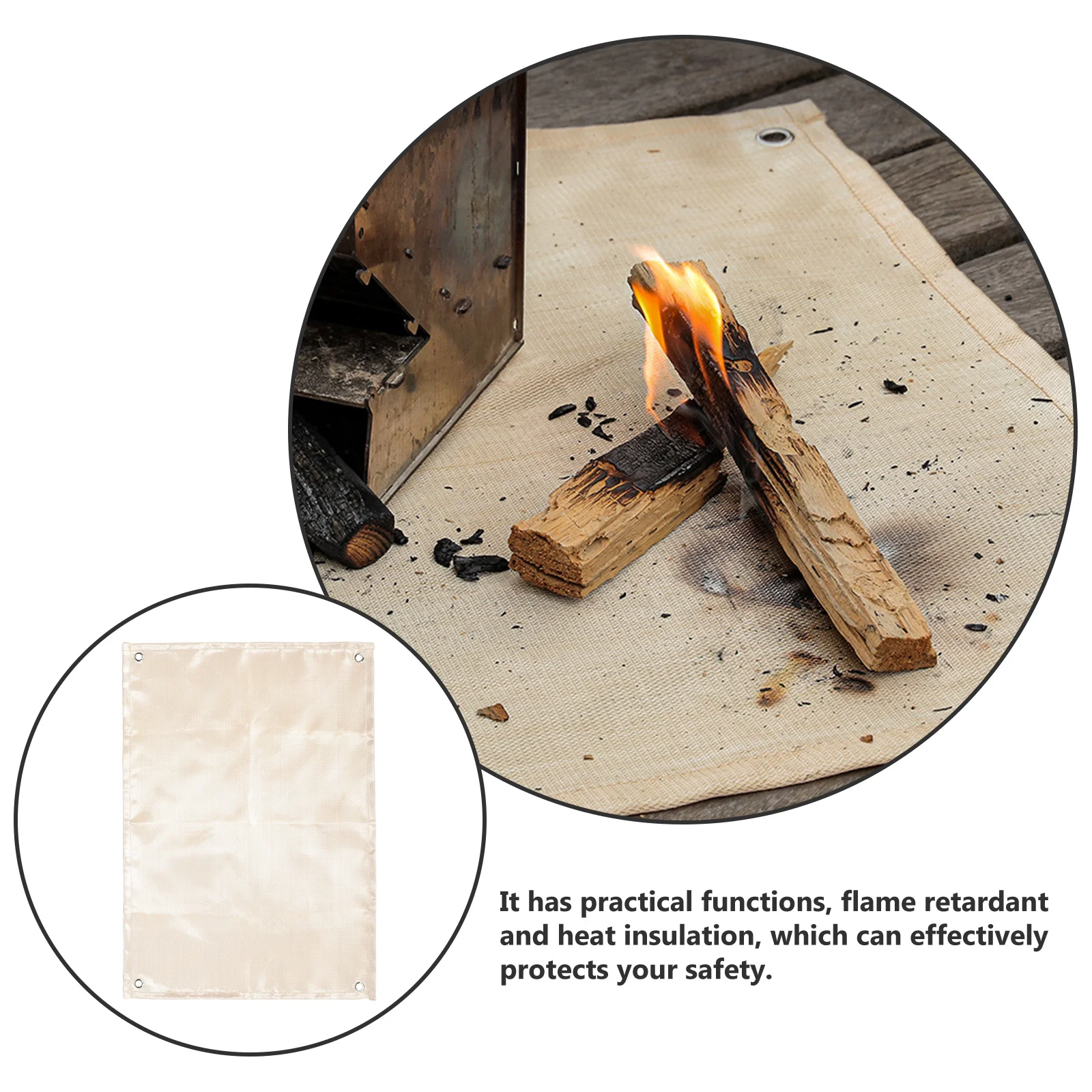 

Outdoor Camping Fireproof Mat Fiberglass Insulation Khaki Heat Insulation Protective Blanket Rug Outdoor Rug 4x6