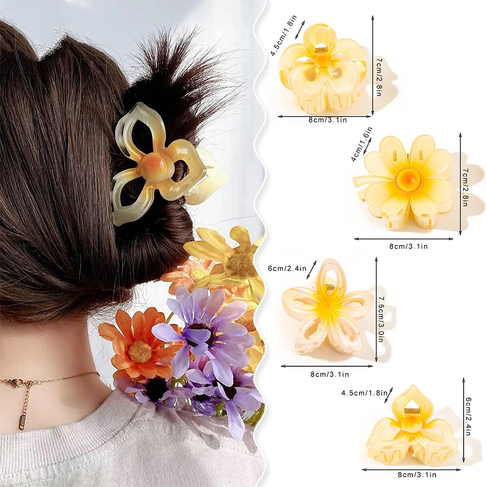 

Girl's Colorful Egg Flower Hairpins Lady's Four-leaf Clover Shark Hairclib Sweet Headwear Korean Headdress