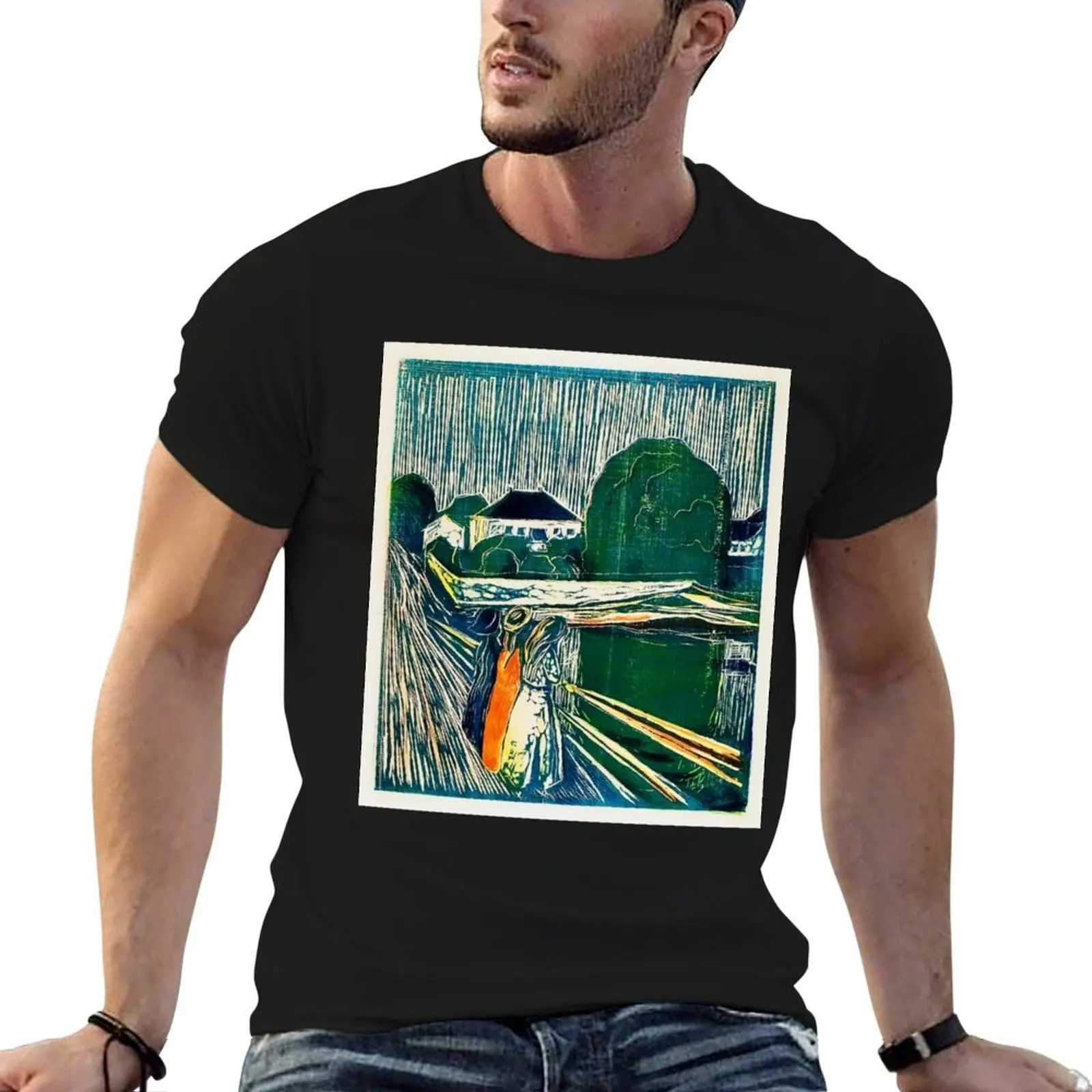 

The Girls on the Bridge (1918) by Edvard Munch. T-Shirt t shirts for man slim fit t shirts for man graphic funny T-Shirt