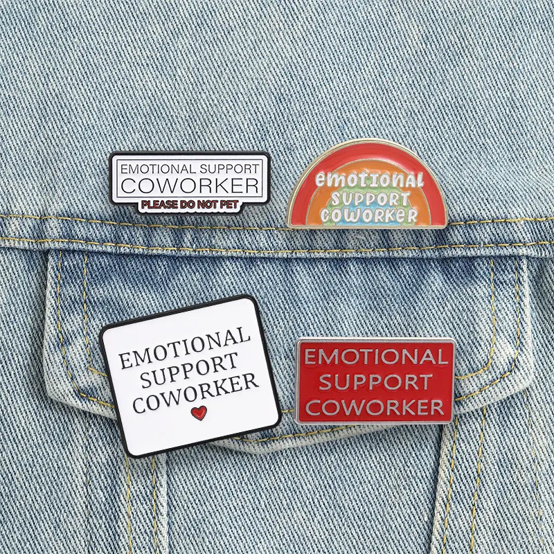 Emotional Support Coworker Enamel Pins Funny Office Meme Brooch Please Do Not Pet Badge Workplace Humor Jewelry Gift for Friends