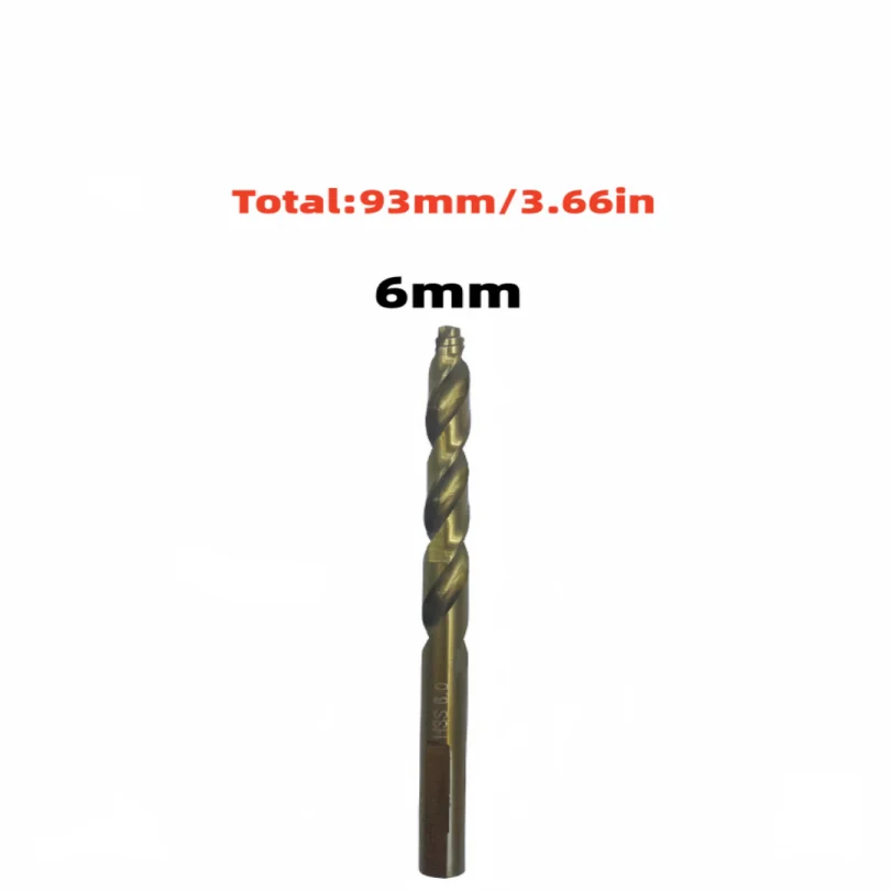 1Pcs Sharp Serrated Tip Twist Drill Bit 6mm HSS Titanium Coated Round‑Shank Drilling Bit for DIY Wood Soft Metal Working Repair