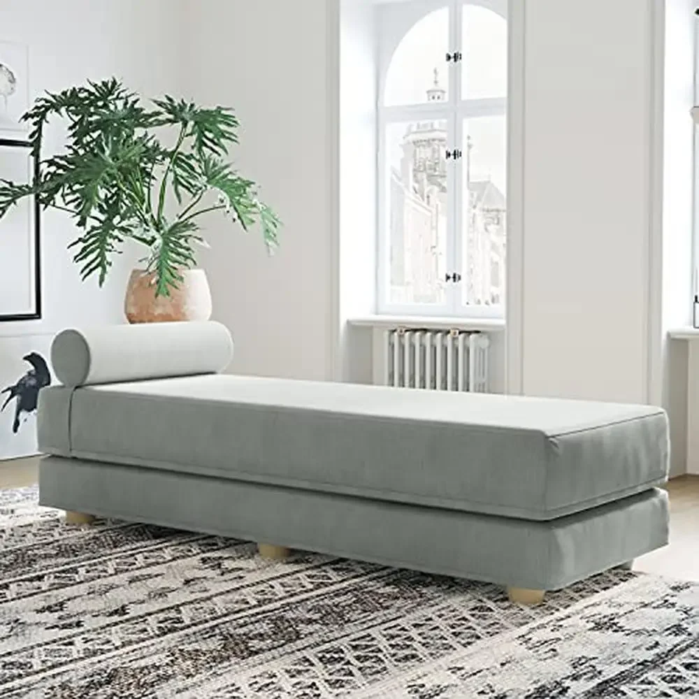 

Матрас Daybed & Sleeper большого размера, роскошные Комфортные однотонные кленовые ножки, регулируемая подушка, Сделано в США, 80 дюймов, Д x 30 дюймов, Ш x