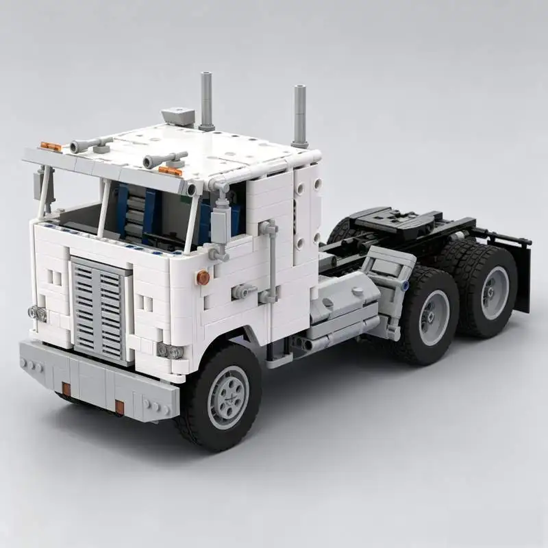 1299 PCS Classic Heavy Duty Truck Tractor MOC Building Blocks Custom Puzzle Creative Technology Assembly Model Toy Gift Display