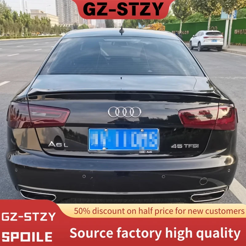 Новый дизайн для Audi A6 C7 большой спойлер 2012 2013 2014 2015 2016 2017 2018 A6L оригинальный автомобильный спойлер из АБС-пластика, крыло багажника, губа