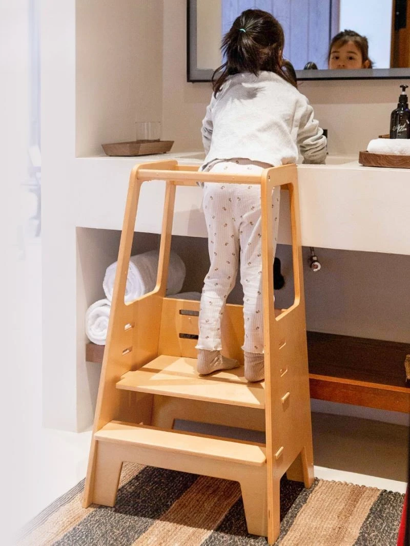 Voetstoel Wastreden Ottomaanse Voetenbank Leren toren Staande kruk met armleuning