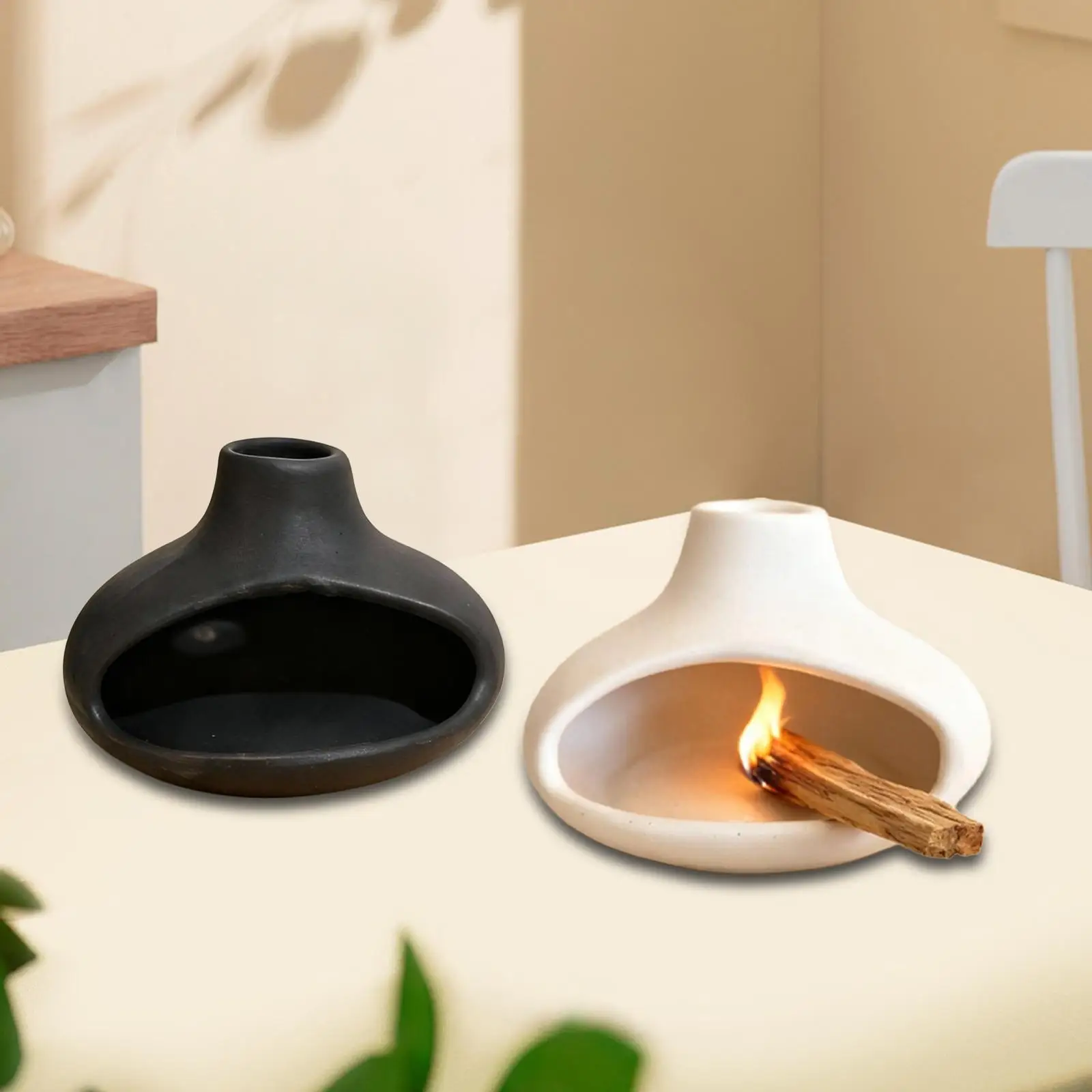 Multifunctional Ceramic Incense Burner Cone Holder Smudge Bowl for Meditation Yoga and Bedroom Decor