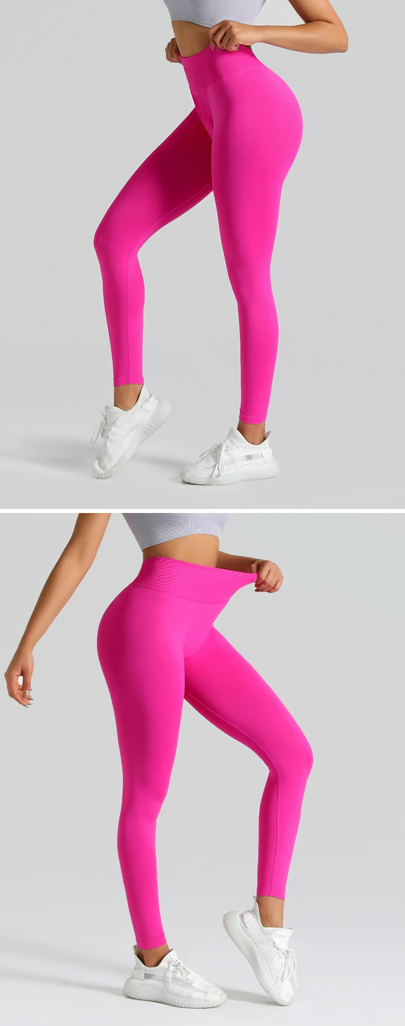 سراويل يوجا عالية الخصر للنساء - سراويل ضيقة للتمرين ذات إحساس عاري لرفع المؤخرة، سراويل ضيقة للياقة البدنية عالية المرونة للتحكم في البطن #5