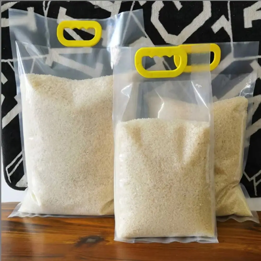 10pcs 5kg/10kg Rice Grain Packaging Bag Transparent Plastic Food Vacuum Bag Insect Proof Moisture-proof Food Storage Sealed Bag