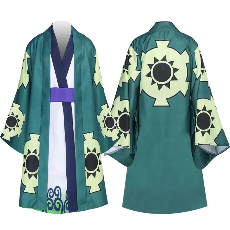 YI01 Wano Country Zoro Juurou Cosplay niños fantasía cinturón capa Anime una pieza de Cosplay disfraz niño juego de rol Jk8 * @