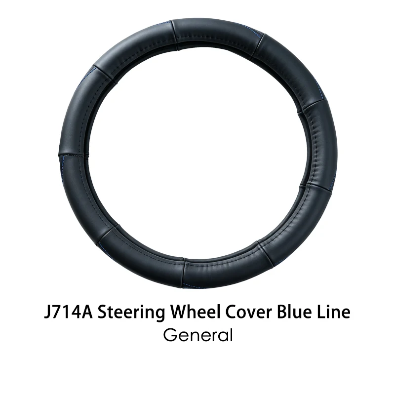 Car Steering Wheel Protector with Blue Stitching – 38cm Outer Size, Slip-Resistant, Wearproof & Soft Grip