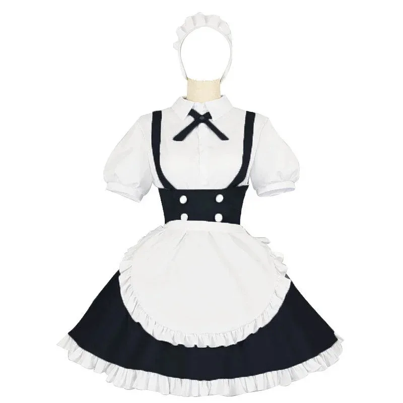 didi 211Anime All Night Song Nanakusa Nazuna Cameriera Vestito Cosplay Top Gonna Grembiule Donna Costume da festa