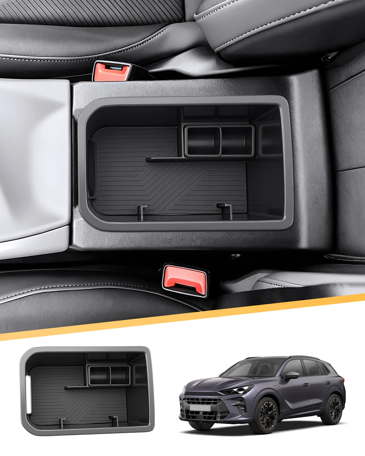 LFOTPP Auto-Zentralaufbewahrungsbox für Cupra Terramar 2025 2026 Armlehnenbox-Aufbewahrung Auto-Innenausstattung Cupra Terramar 2025 Zubehör – Detail 14
