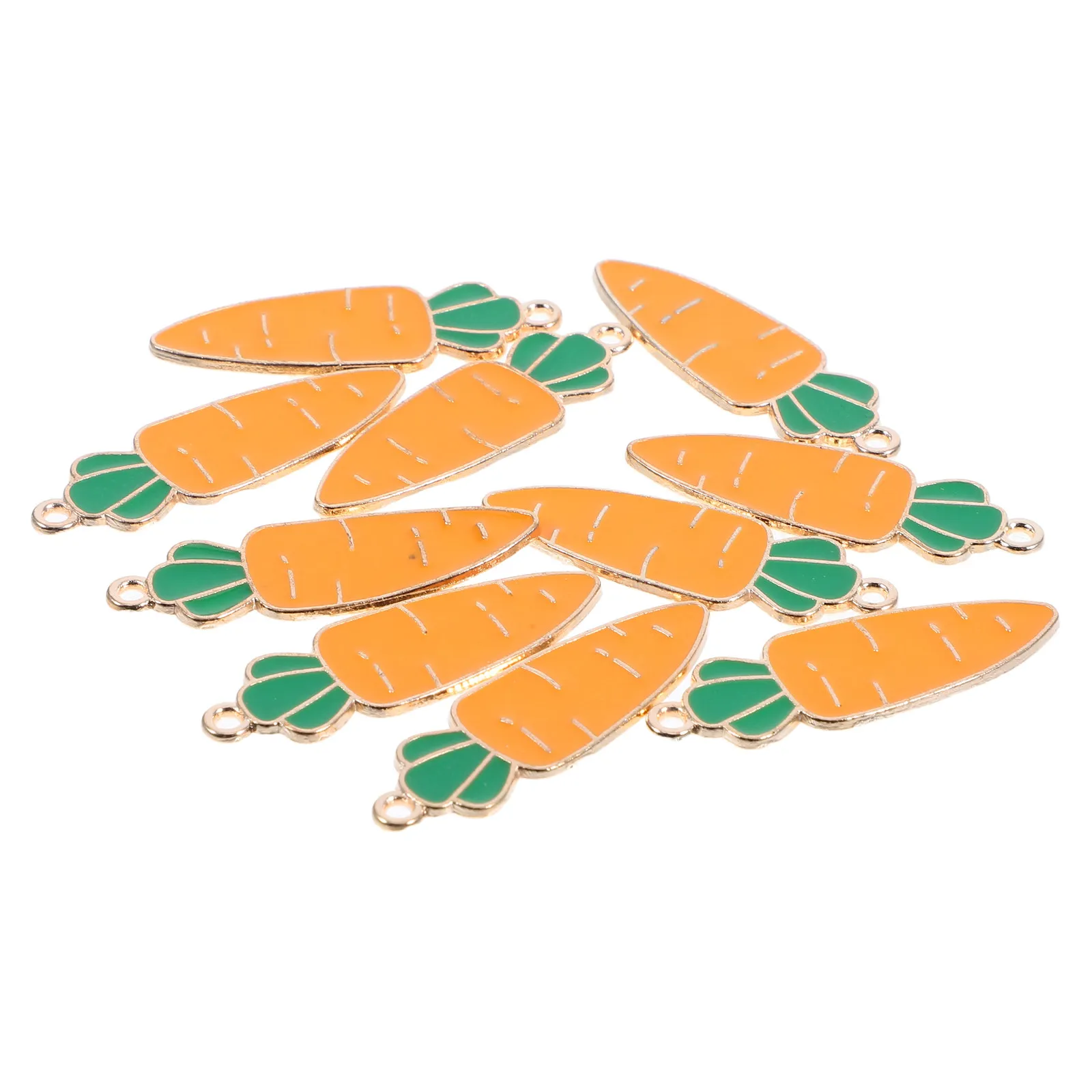 

10Pcs Carrot Charms Good Hand Feeling Not Damaging Easy Install Store DIY Necklace Bracelet Earrings Jewelry Supplies