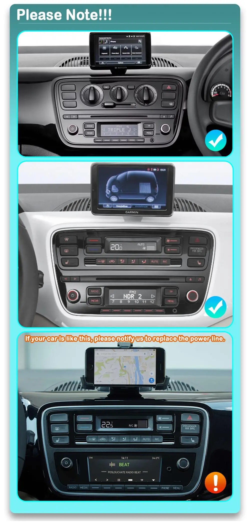 10.88' Radio Car Stereo CarPlay BT For Volkswagen UP E-Up Skoda Citigo SEAT MII 2012-2015 Navigation Audio Multimedia Stereo MP3