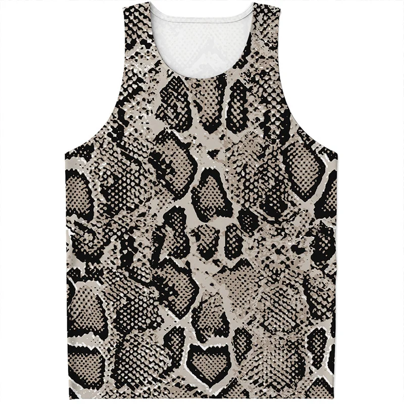 Popular 3D Print Leopard Tank Top For Men Summer Casual Sleeveless T Shirt Animal Skin Graphic Sports Tops Gym Muscle Vest