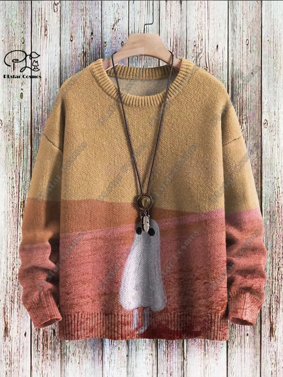 3d gedruckte Halloween-Serie gruseliges Geister muster hässlicher Pullover Straße lässig Winter pullover warme neue Produkt W-1