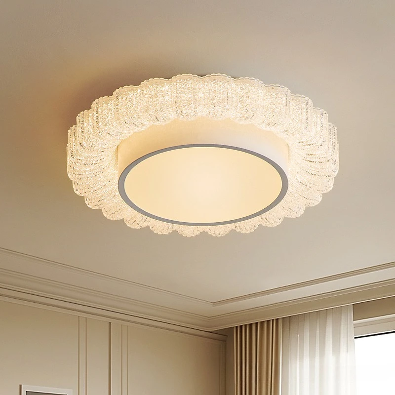 

Французские круглые акриловые потолочные светильники в кремовом стиле для гостиной, ресторана, кухни, кабинета, светодиодные потолочные светильники, украшение для внутреннего освещения