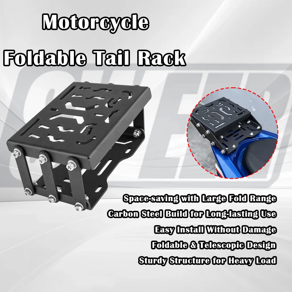 Sweer suporte traseiro deslizante para motocicleta, suporte para porta-porco dobrável e telescópico, quadro adequado para 21-25 honda pcx160