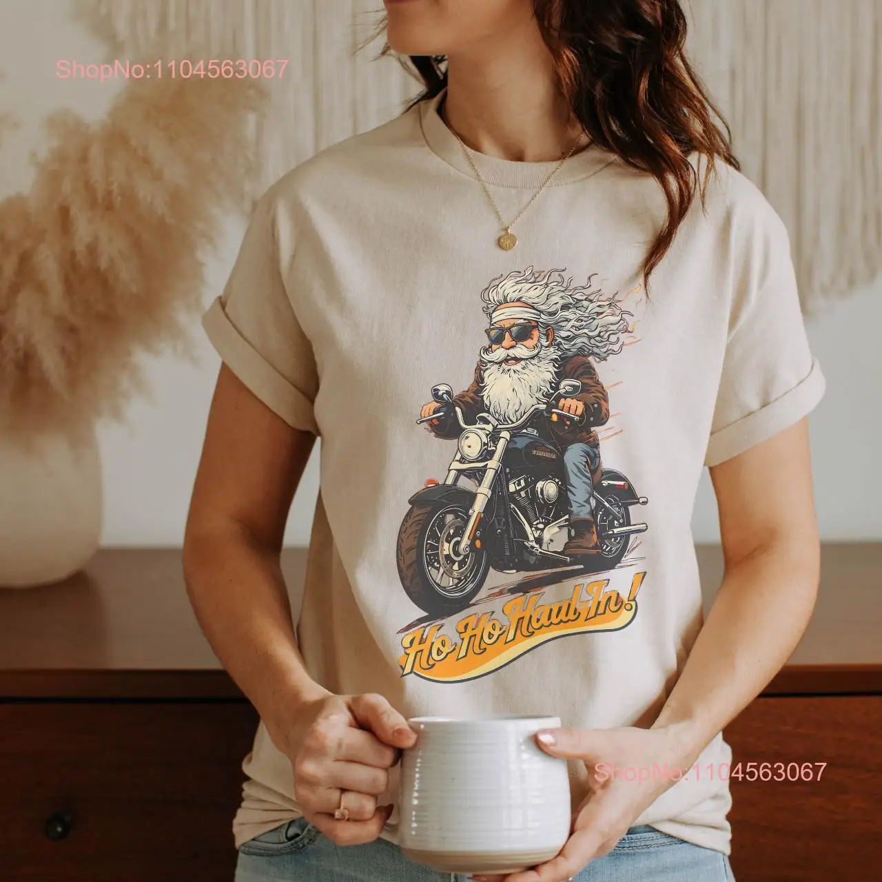 Retro Santa T เสื้อสีชมพูคริสต์มาสวันหยุด SweaT Vintage น่ารักตลก 90s อินเทรนด์ Y2K ยาวหรือแขนสั้น