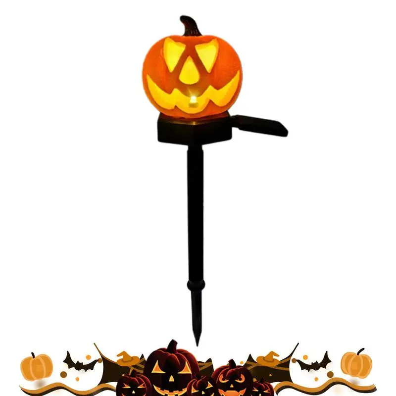 

Pumpkin Solar Stake Lights Halloween Outdoor Decorations Waterproof Yard Stake Festive Solar Powered Pumpkin Decor Sturdy Solar