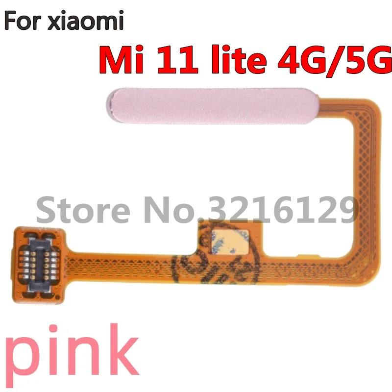 100% Original For Xiaomi Mi 11 Mi11 Lite 4G 5G Fingerprint Sensor Home Return Key Menu Button Flex Ribbon Cable