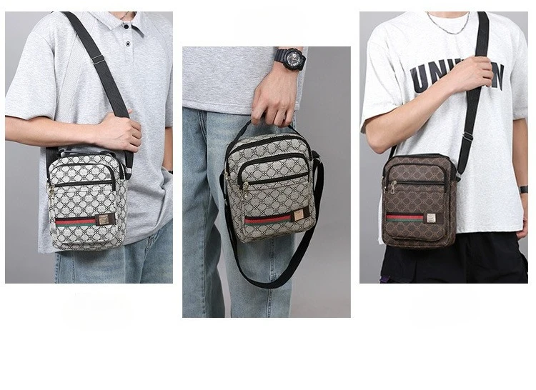 Herren-Umhängetasche, mehrschichtig, große Kapazität, wasserdicht, Oxford-Material, lässig, für Business, Schultertasche, Messenger-Tasche für Reisen und den täglichen Arbeitsweg – Detail 3