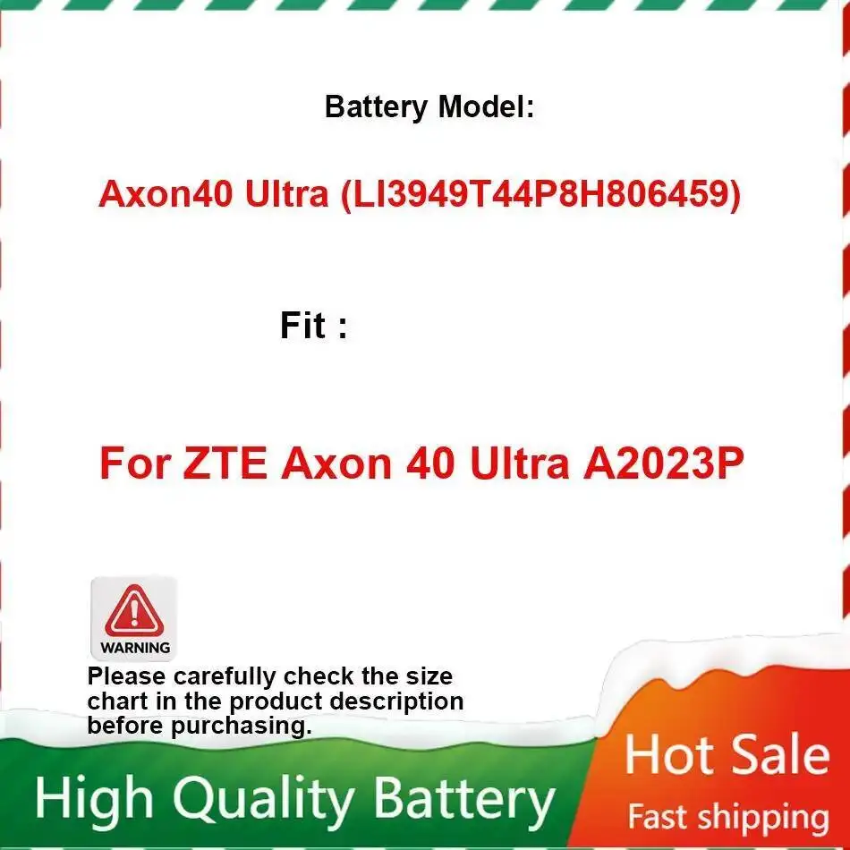 

Для Zte Axon 40 Ultra A2023P Axon40 LI3949T44P8H806459 аккумулятор мобильного телефона долговечный 5000 мАч