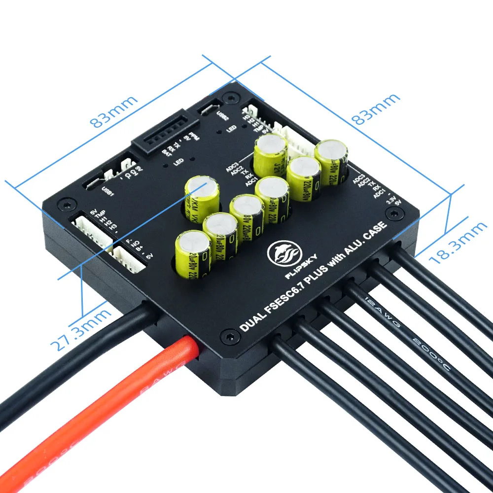 Podwójny FSESC6.7 Plus z aluminiowa obudowa w oparciu o VESC6 elektryczny długa deska kontroler prędkości 100A 12s deskorolka ESC FLIPSKY