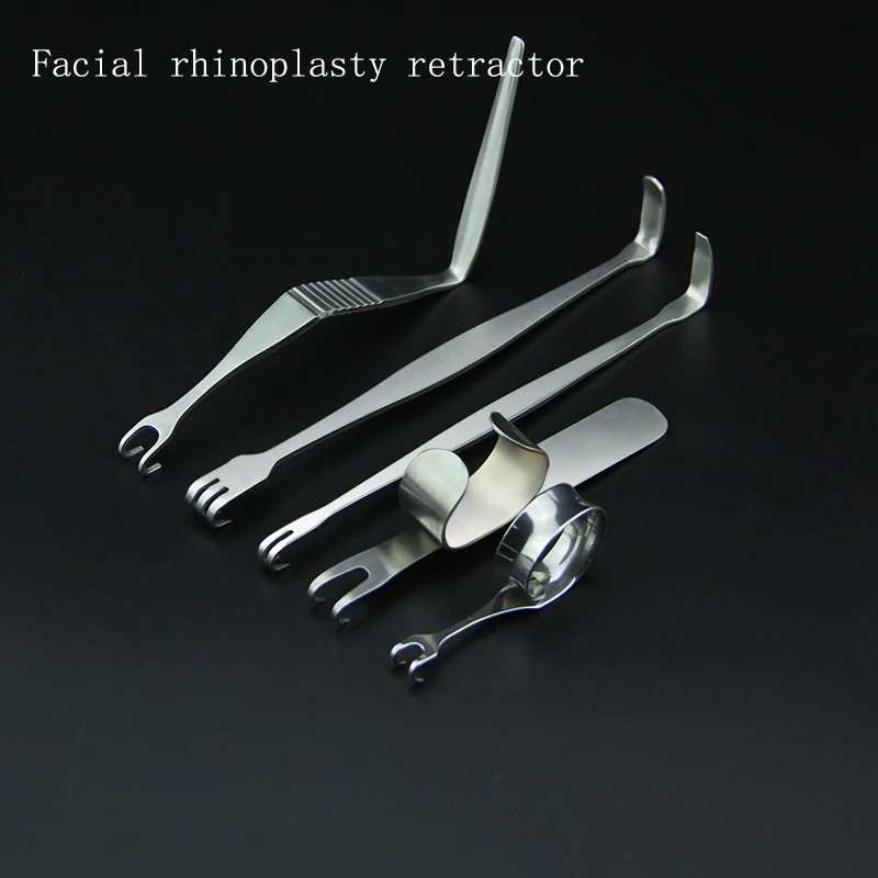 Rhinoplasty Retractor Nasal Guide Stainless Steel Double-Headed Self-Service Retractor Eye Bag Long Handle Ring Retractor