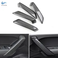 4pcs ABS Carbon Fiber Texture Interior Door Armrest Handle Pull Cover Trim For Audi Q5 FY Sportback SQ5 2018 2019 2020 2021