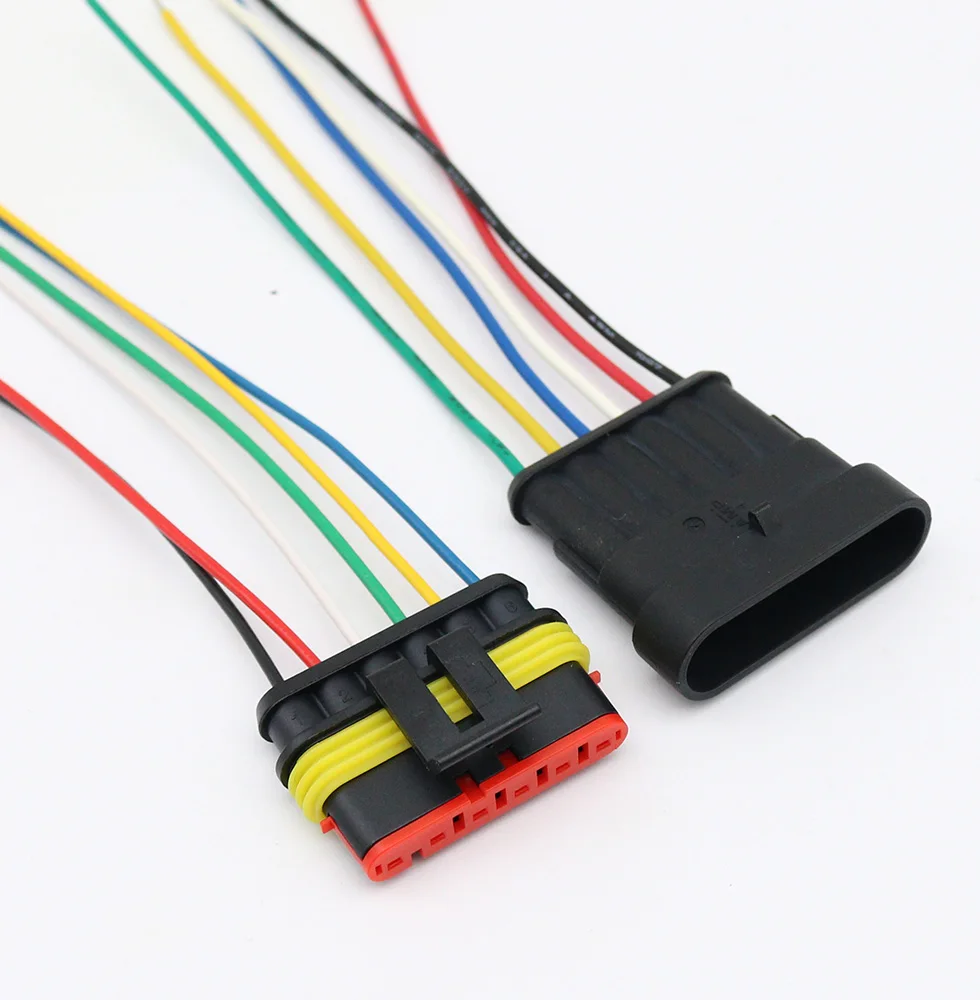 1set AMP 1P 2P 3P 4P 5P 6P Way Waterproof Electrical Auto Connector Male Female Plug with Wire Cable harness for Car Motorcycle