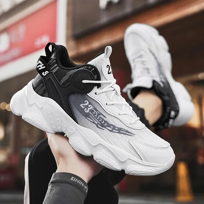 

Men's Basketball Shoes, Thick-soled, Breathable, Large-sized, New High-quality, Color-blocked and Fashionable Sports Shoes