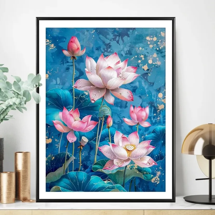 

Набор для вышивки крестом в виде лотоса «сделай сам», 11CT, 60X80 см, хлопковые нитки, вышивка, рукоделие, подарочное украшение ручной работы, 49 цветов