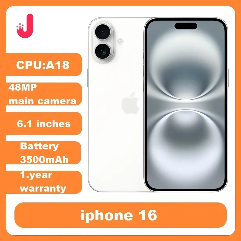 Смартфон Apple iPhone 16 с двумя SIM-картами, 128 ГБ, 256 ГБ, 6,1-дюймовый Super Retina XDR OLED A18, чип FaceID, оригинальный разблокированный, используемый мобильный телефон Смартфон Apple iPhone 16 с двумя SIM-картами, 128 ГБ, 256 ГБ, 6,1-дюймовый Super Retina XDR OLED A18, чип FaceID, оригинальный разблокированный, используемый мобильный телефон