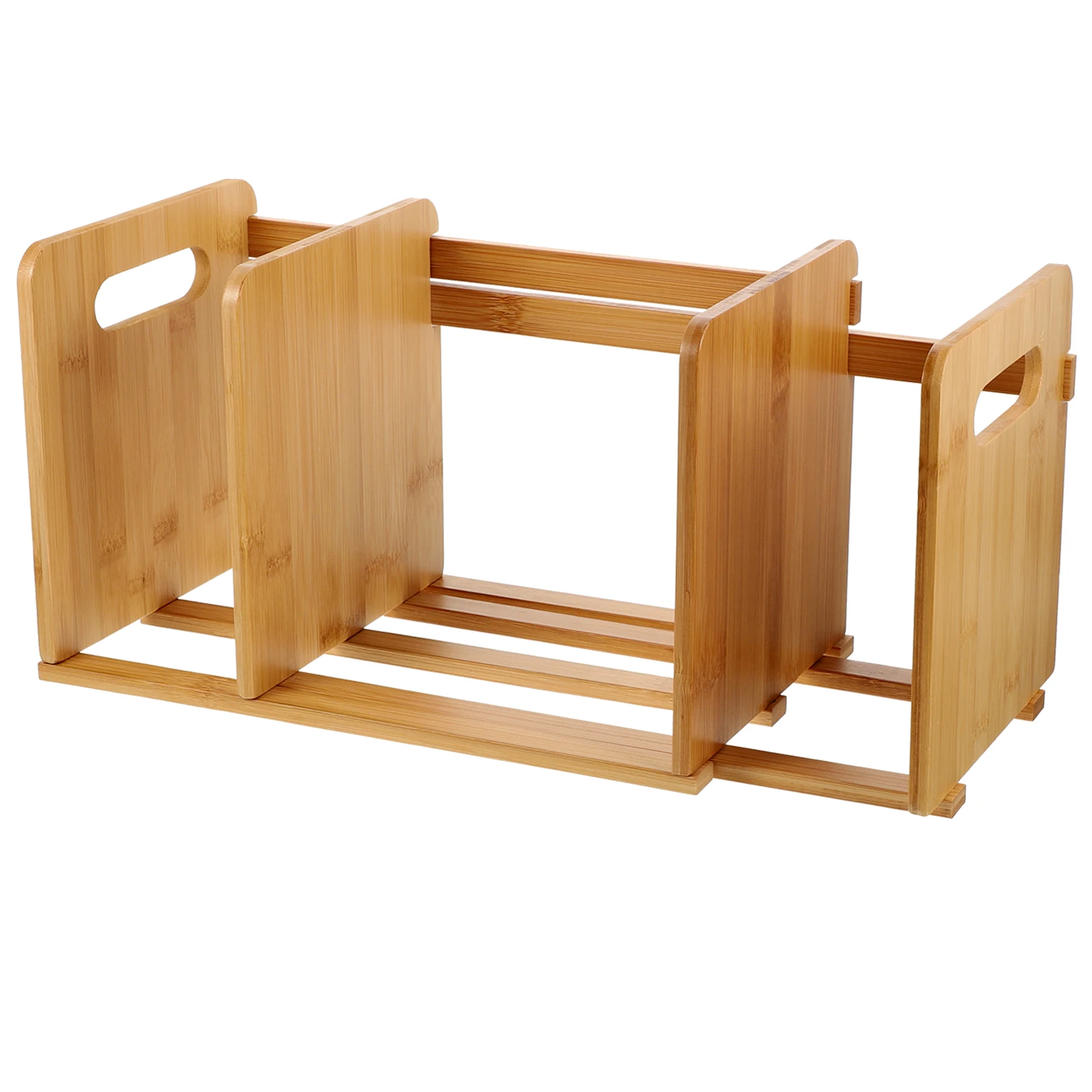 

Telescopic Bookshelf Bamboo Material Desktop Organizer Rack Extendable Design For Books Files Magazines Home Office Use