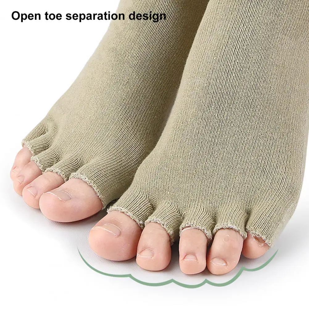 

Носки для йоги с захватом из ПВХ, носки для балансировки йоги, дышащие носки для йоги без пальцев с нескользящим захватом для балета, танцев, фитнеса